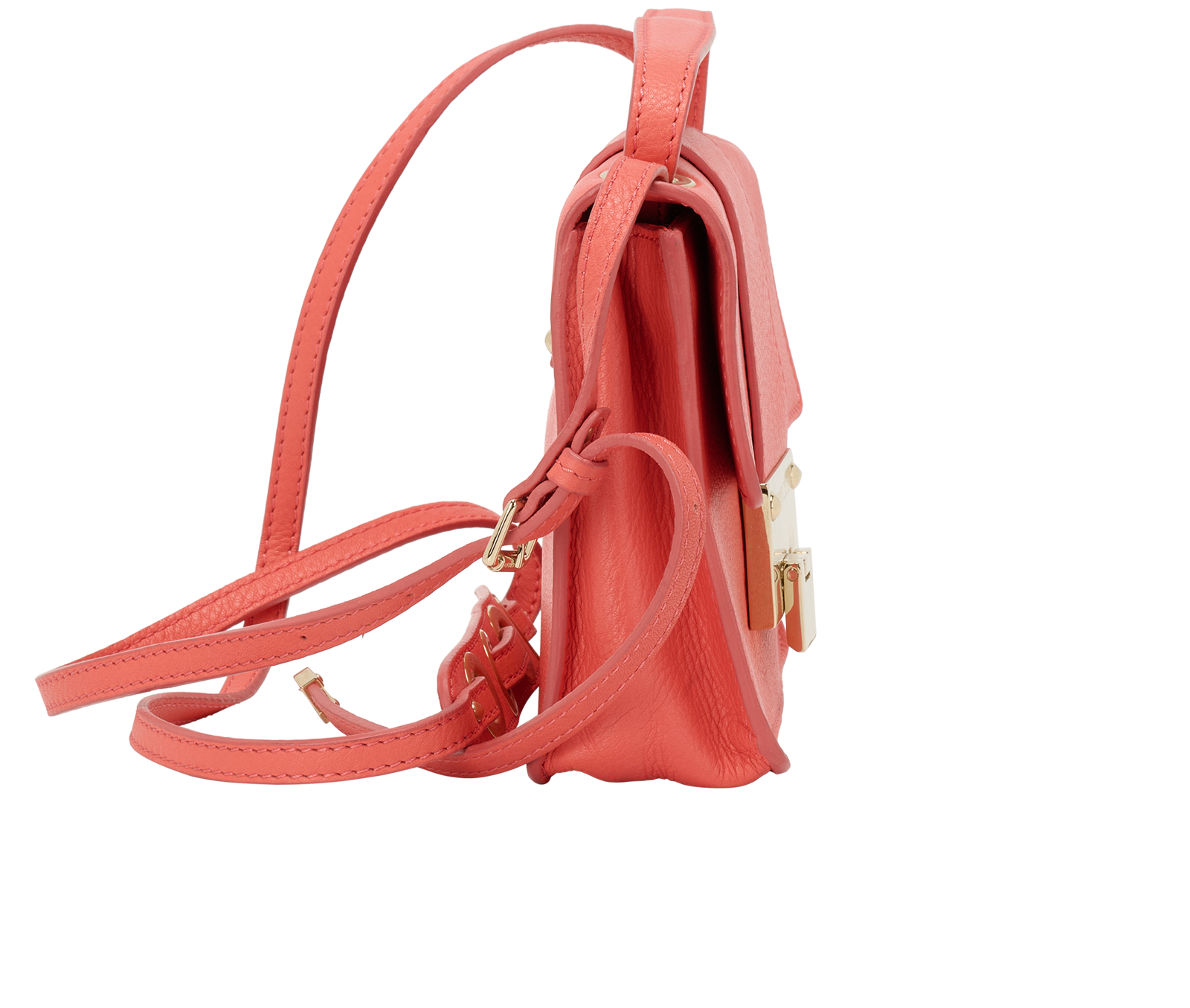 Rebel Crossbody, &pound;150, Handbags, Orange, Leather, Side view